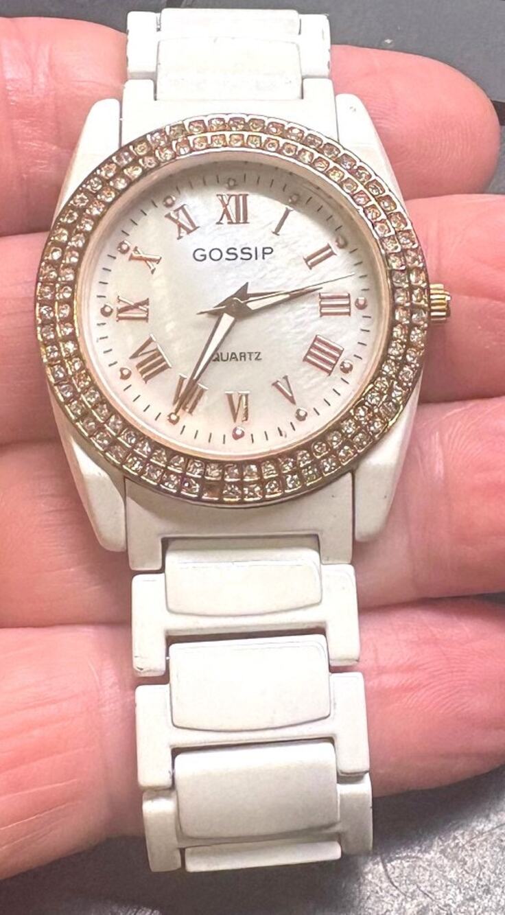 Women's 40mm Ceramic Geneva Watch, Rose Gold Tone with Crystal Accents